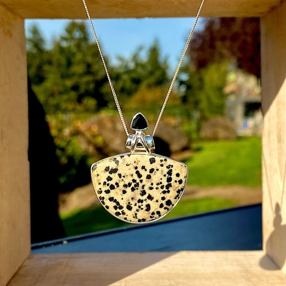 Dalmatian Jasper & Onyx Necklace - Picture 4 of 16